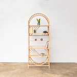 arched freestanding wooden ladder shelving by John Eadon single unit set