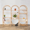 arched freestanding wooden ladder shelving by John Eadon triple unit set