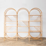 freestanding wooden ladder shelving by John Eadon three unit set