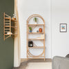 arched freestanding wooden ladder shelving by John Eadon single unit set livingroom alcove