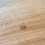 low round coffee table wedge detail