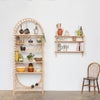 wall hung wooden ladder shelves with freestanding wooden ladder shelves by John Eadon
